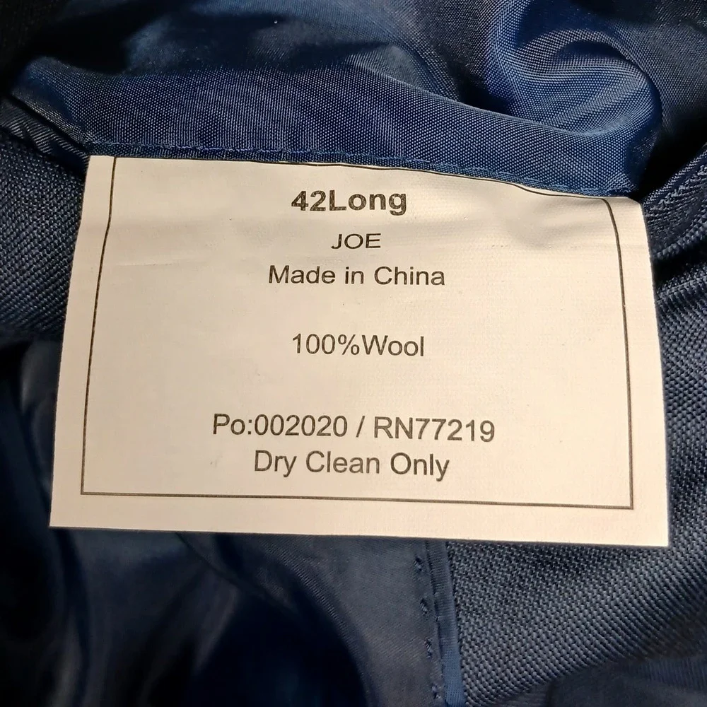 Joseph Abboud JOE Wool Blazer Men's 42L Blue Two Button Sport Coat‎
